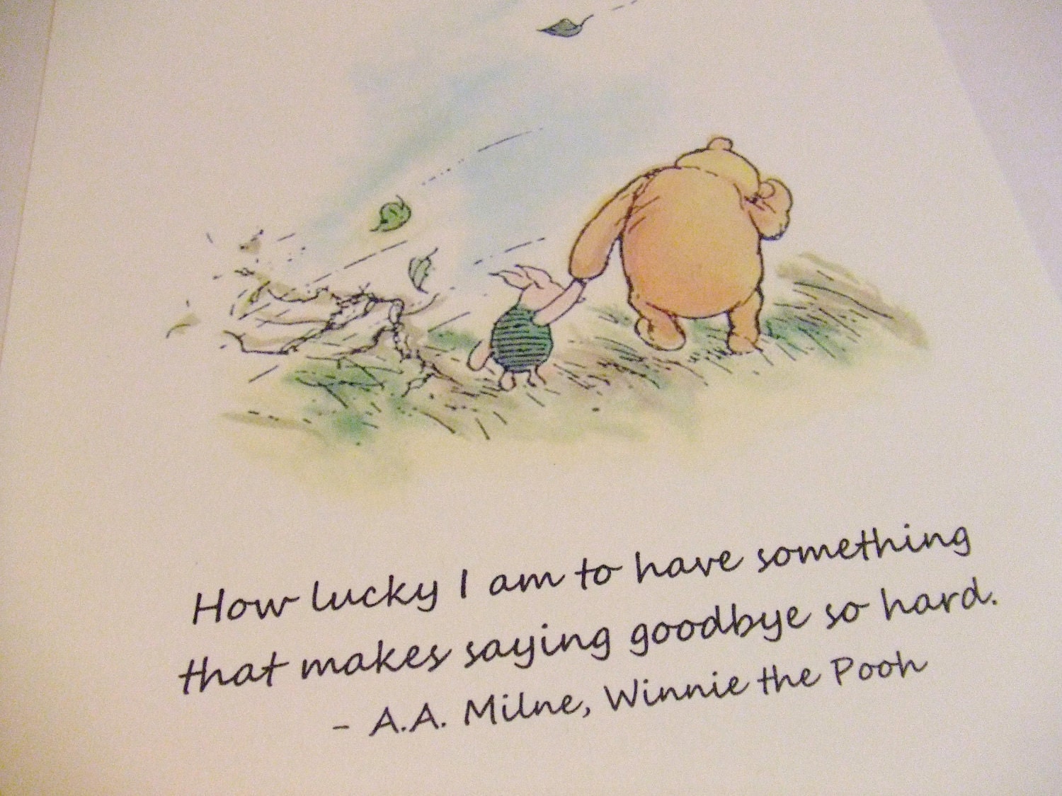 How Lucky I Am - Winnie the Pooh Quote - Classic Pooh and Piglet Nursery Print