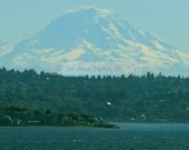 Mt. Rainier Mountain Scape Photo 8X12 Scenic Landscape Photo of Mt. Rainier from Seattle