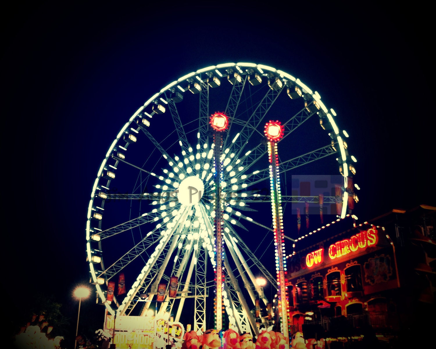 Ferris Wheel at Night - 8x10 "Fair Lights" Photo Orange County California Fair