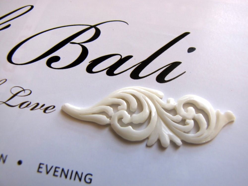 Love Bali Carved Bone Cabochon