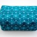 Large Box Bag, Cosmetic Case or Project Bag - Turquoise 1001 Peeps Lizzy House Fabric