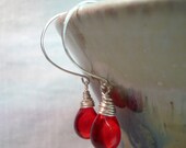 Holly Berries - Smooth sterling silver earrings- FREE Shipping