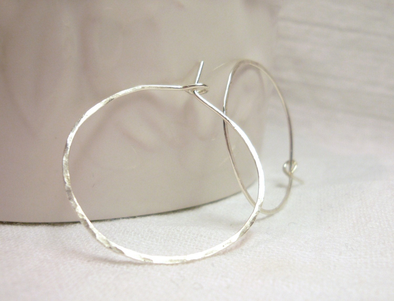 Organic 1" Sterling Hoops - FREE Shipping