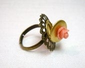Tiny Rose Locket Ring - FREE Shipping