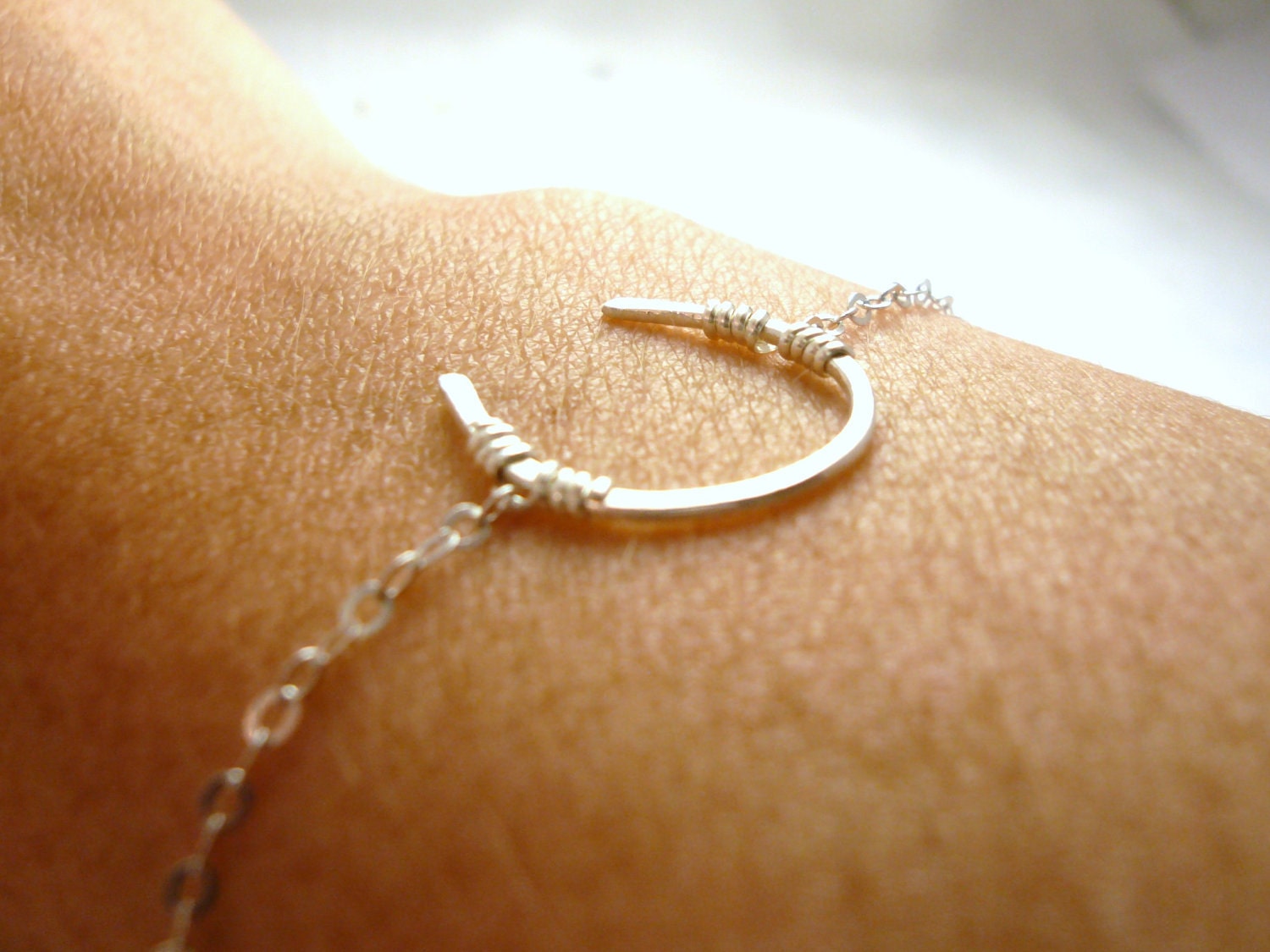 Lucky You - Sterling Silver horseshoe bracelet - Free Shipping