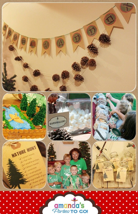 Camping Party Printables Set for your Happy Campers by Amanda's Parties TO GO