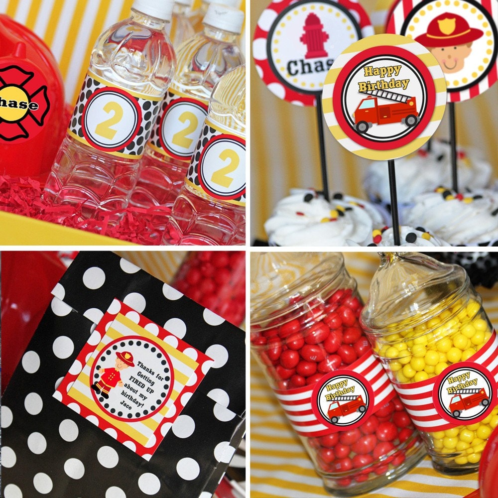 Firetruck Party - SALE -Firetruck Birthday - Fireman Printable Collection by Amanda's Parties To Go