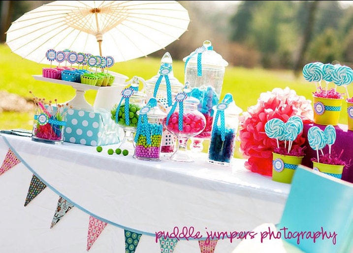 Candy Sweet Shoppe Party Printables Set - Candy Birthday - Gumball - Lollipop by Amanda's Parties TO GO
