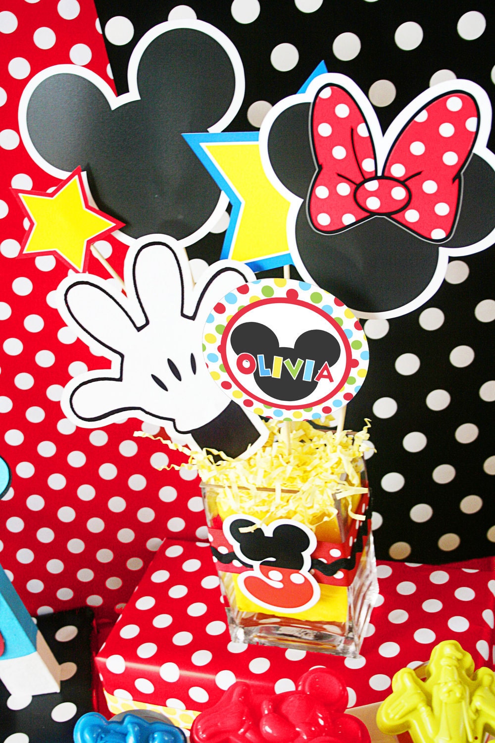 Mickey Mouse Party Printable Centerpieces - Clubhouse - Inspired by Mickey Mouse - Amanda's Parties TO GO