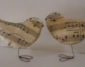 Pr. of Sweet Music Love Birds  Wedding  Baby Showers Cake Toppers / Decorations