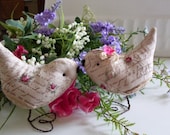 Wedding Cake Topper Pr. of  Love Birds  Roses &  French Script  Limited Edition  We Ship Internationally