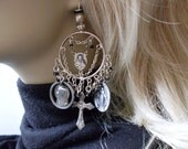 Stunning Religious Medals & Crosses Assemblage Earrings LJO Collection Jewelry