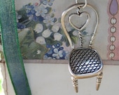 Handcrafted Sterling Silver Heart French Bistro Chair Charm Pendant
