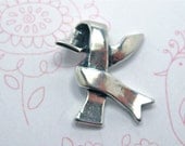 Sterling Silver Cursive Alphabet Initial Ribbon Design Letter K Charm