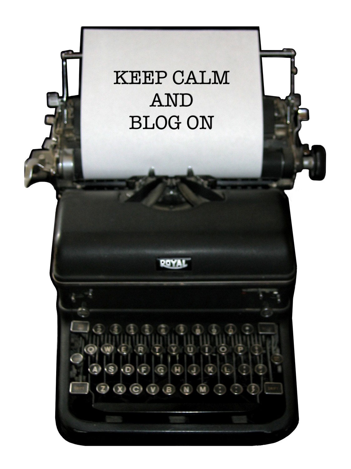 Keep Calm and Blog On digital download image old typewriter by Alice Flynn