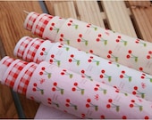 Cherry and checkered pattern felt ,  thickness 1mm , 45cm x 30cm