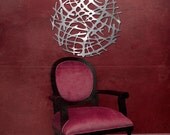 Art Nouveau Web No. 1 in Brushed Aluminum 23" Circle