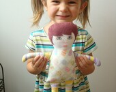 Lizzie Love Easter Doll SPECIAL EDITION Cloth Doll Softie - Easter Egg & Stripe Fabric