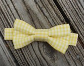 Toddler Bow Tie in Yellow Gingham