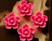 4pcs New Color Wholesale Beautiful  Colorful Rose Flower Resin Cabochon   --20mm(CAB-AE-23)