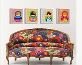 Russian Doll Illustrations set of 4 (each 8x10)