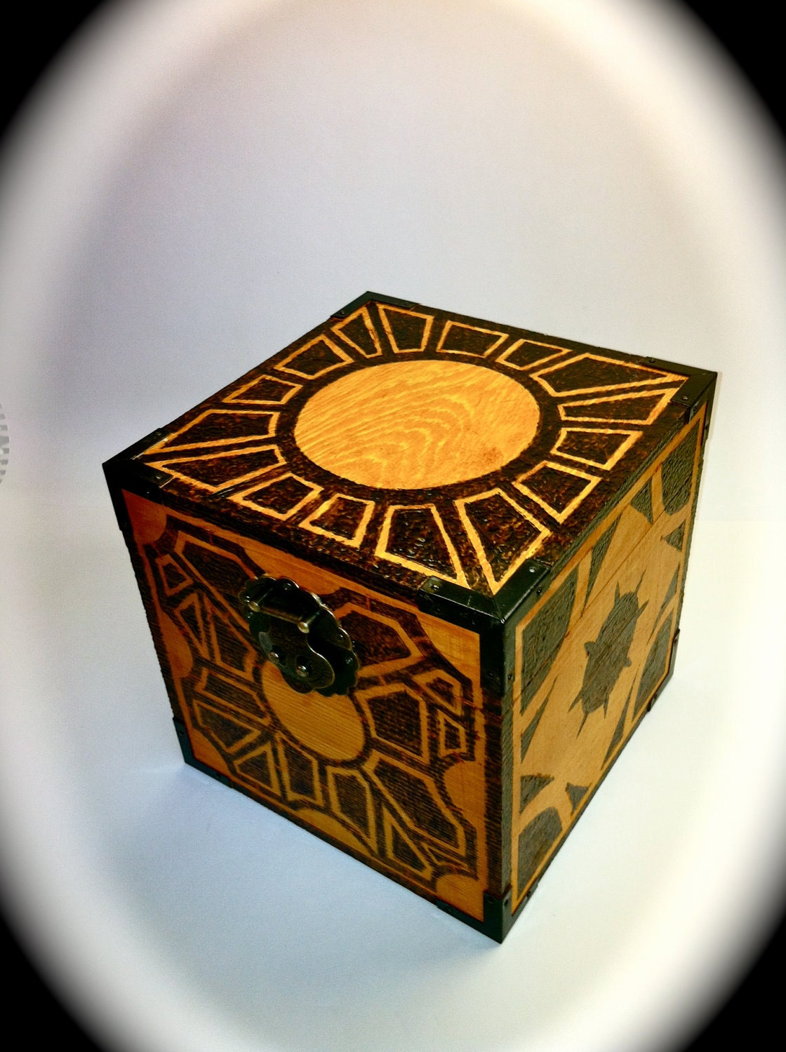 Unique Wood Burned Clive Barker Inspired Hellraiser Box