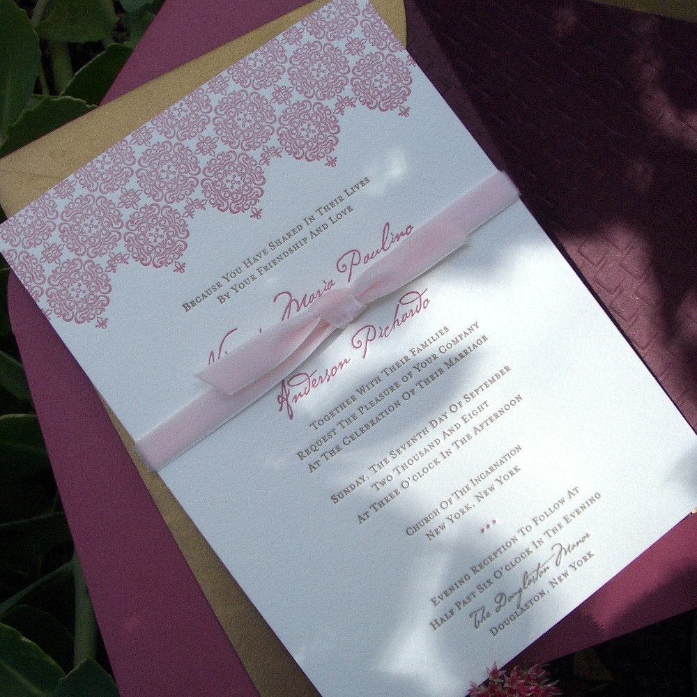 Letterpressed Wedding Invitations - Medallion