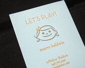 Letterpressed Mommy Calling Cards - Custom Portrait Included