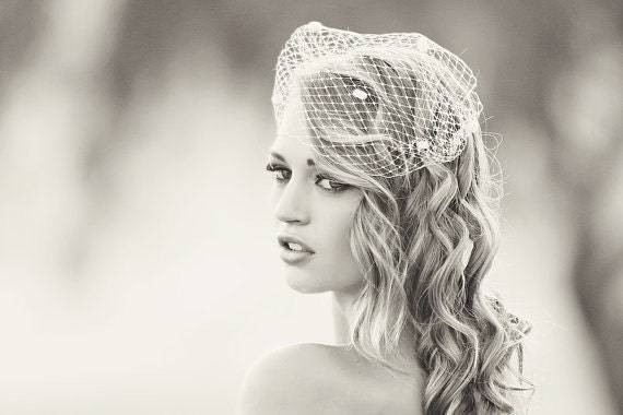 Ready to ship Bandeau birdcage veil