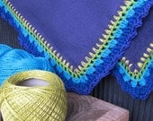Purple Fleecy Blanket w Chrochet Trim
