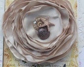 Seashell Tan Boutique style Hair Clip Shells Pearls Wedding Beach Portraits