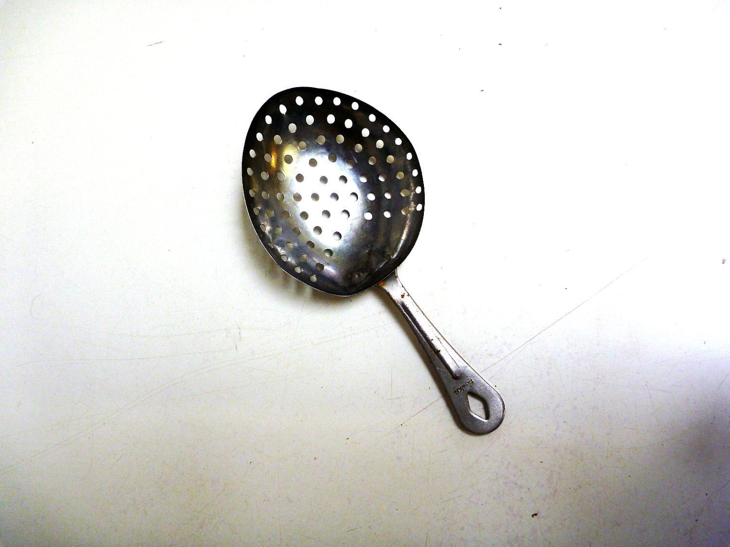 Vintage 1960s metal julep cocktail strainer