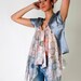 SALE Spring fashion hand painted shirt scarf pink grey medium -ready to ship- one size-