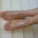 Barefoot Sandals, bead ,white barefoot sandles , wedding , Bikini , Bridal Sandals , Bridal Jewelry ,shoes Women , Beach ,READY TO SHIP