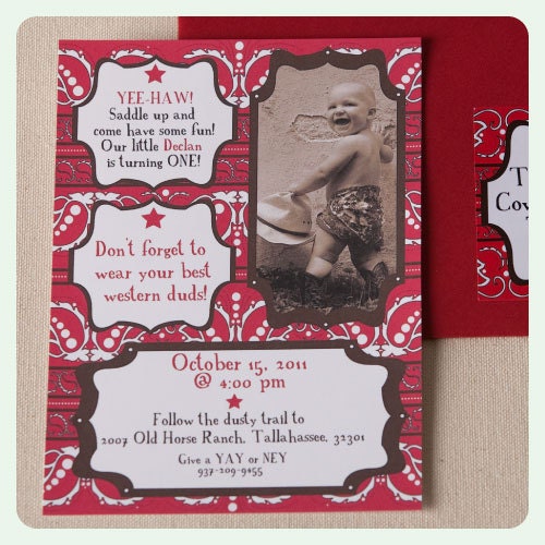 Cowboy/ cowgirl birthday invitation Il_570xn