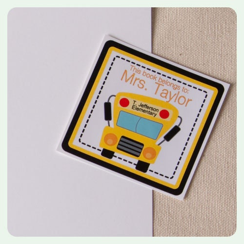 School bus book plates Il_570xn