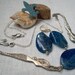 Mermaidens Gift - Mermaids & Blue Dragon Scale/ Fire Agate Necklace and Earring set