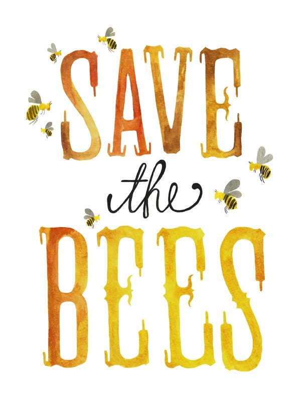 5x7 - Save the Bees Print - poppyandpinecone
