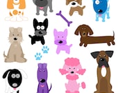 Dogs Clipart Clip Art, Puppy Clipart Clip Art - Commercial and Personal Use
