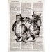 Stock Market Bull and Bear Print on a Vintage Dictionary Page