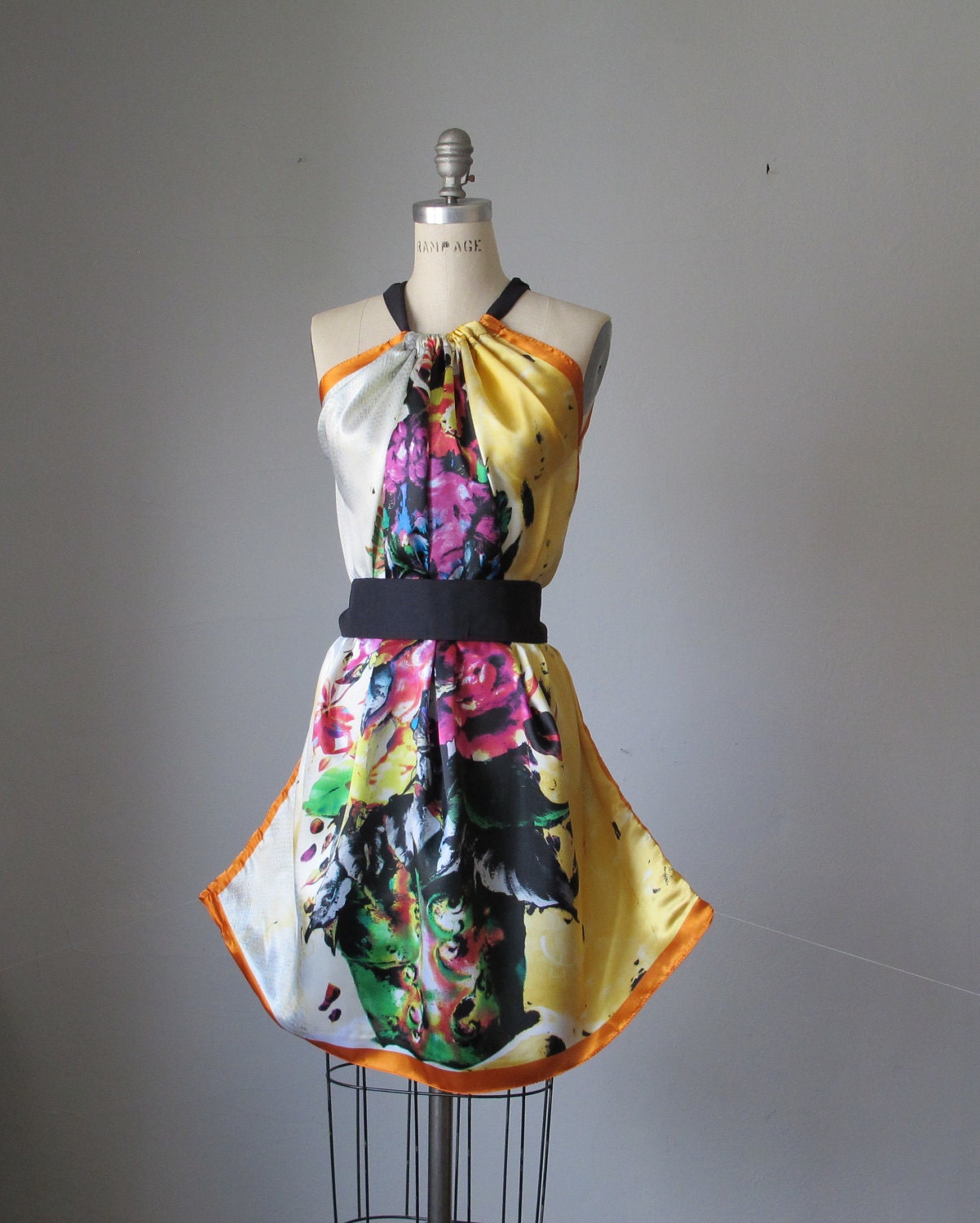 Dress / digital print dresses / WEAR ART  / Yellow  / Oil painting  Romantic / Dreamy / Soft / Silk / Flowy / Delicate / Tunic / Art Dress