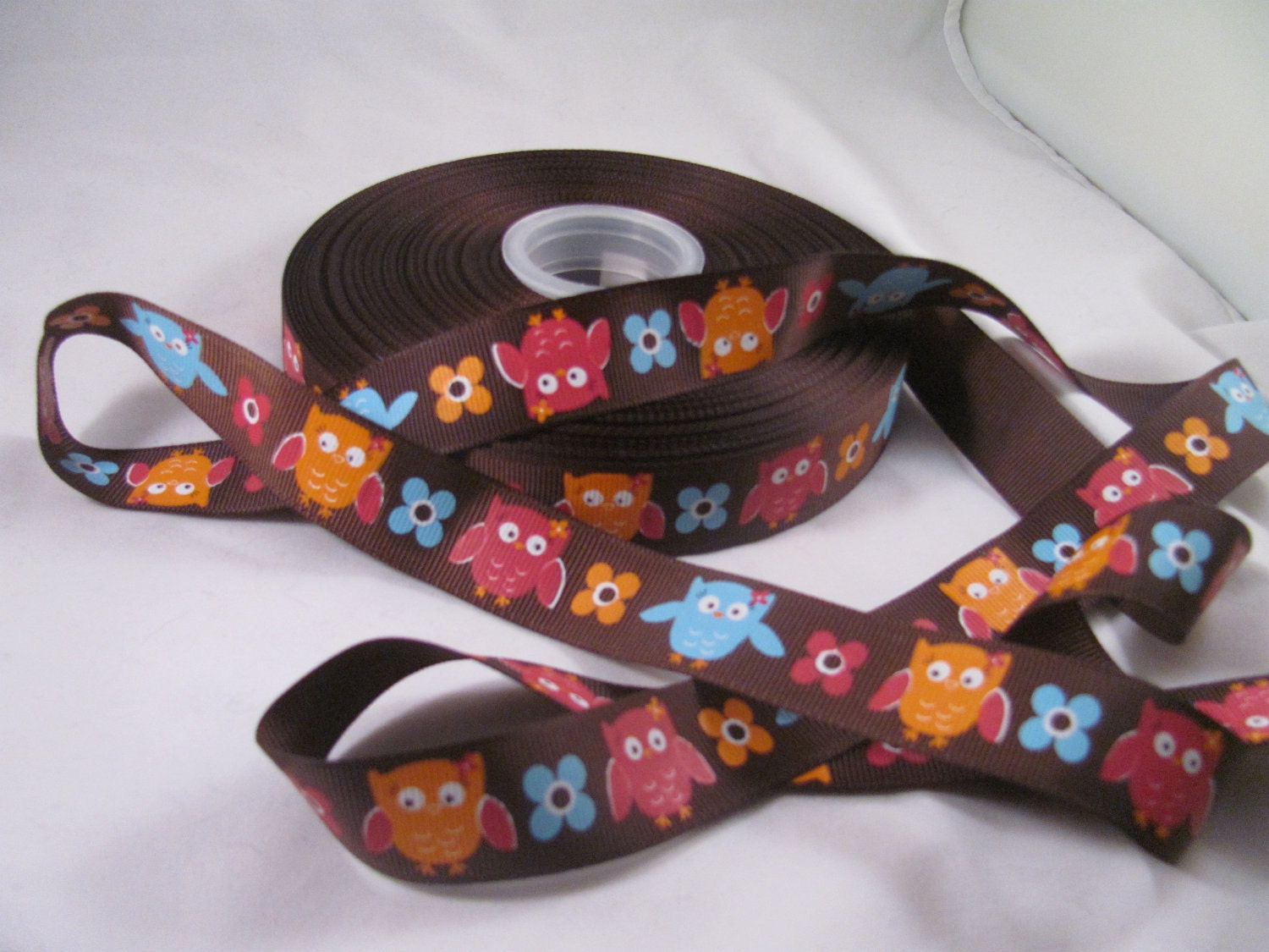 Festive Owl 7/8" Ribbon - 3 Yards