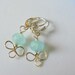 Aquamarine Wire Wrapped Earrings- Silver- Dangles- Gemstone-  Handmade Jewelry