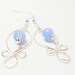 Blue Fire Agate Earrings- Wire Wrapped- Faceted- Celtic- Bridal- Gemstone- Handmade Jewelry