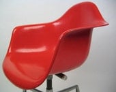 Herman Miller Eames bright red fiberglass arm chair free shipping in USA
