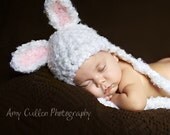 READY to SHIP - Bunny  Hat - Baby Bunny Hat  - Newborn - Baby Hat -Baby Bunny Hat - by JoJosBootique