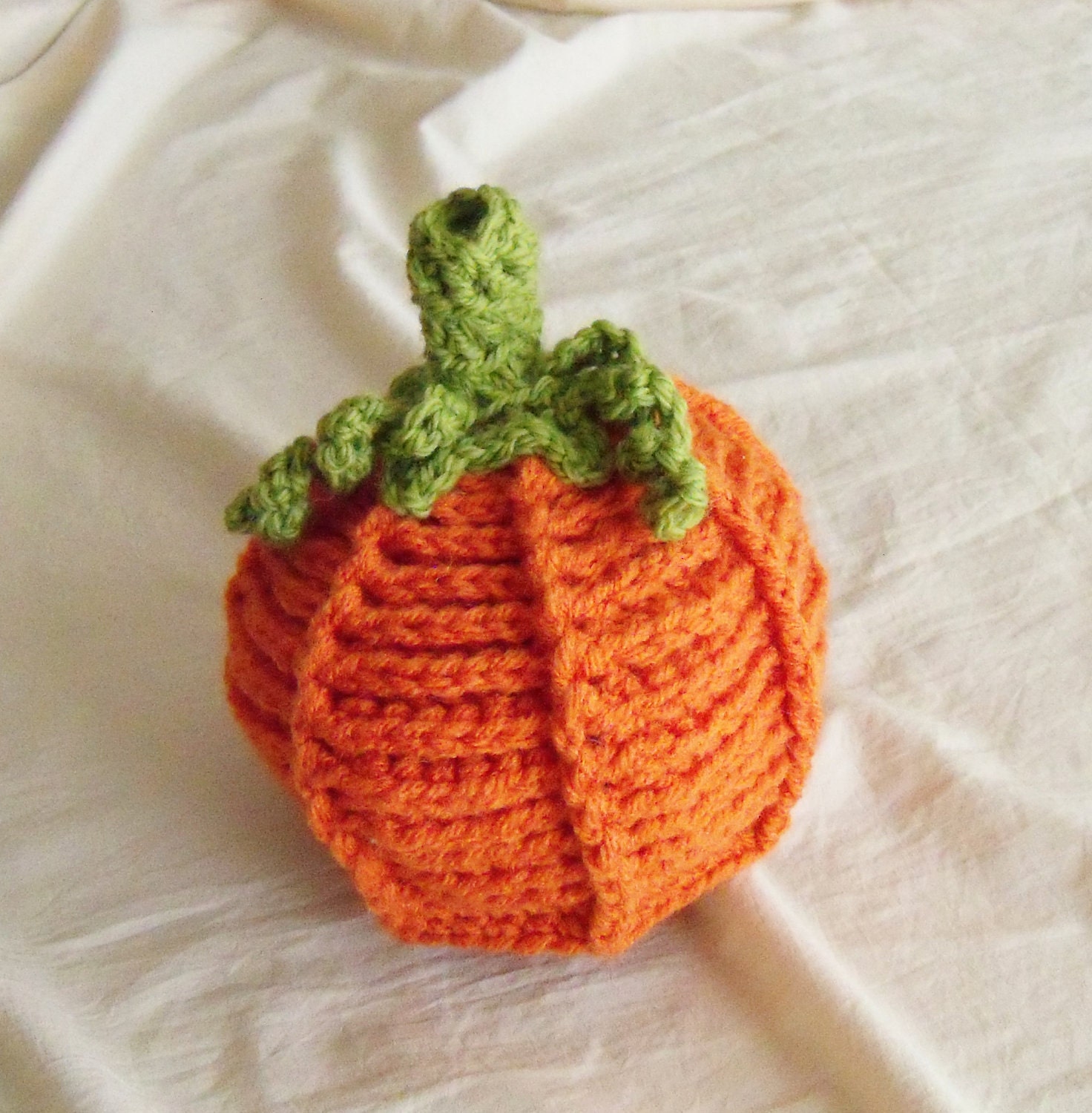 SALE - Save 15% -Pumpkin Hat - Baby Hat -Textured Pumpkin Hat -Newborn Baby Hat - by JoJosBootique