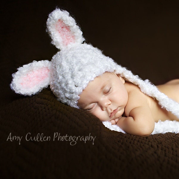 READY to SHIP - Bunny Hat - Baby Bunny Hat - Newborn - Baby Hat -Baby Bunny Hat - by JoJosBootique