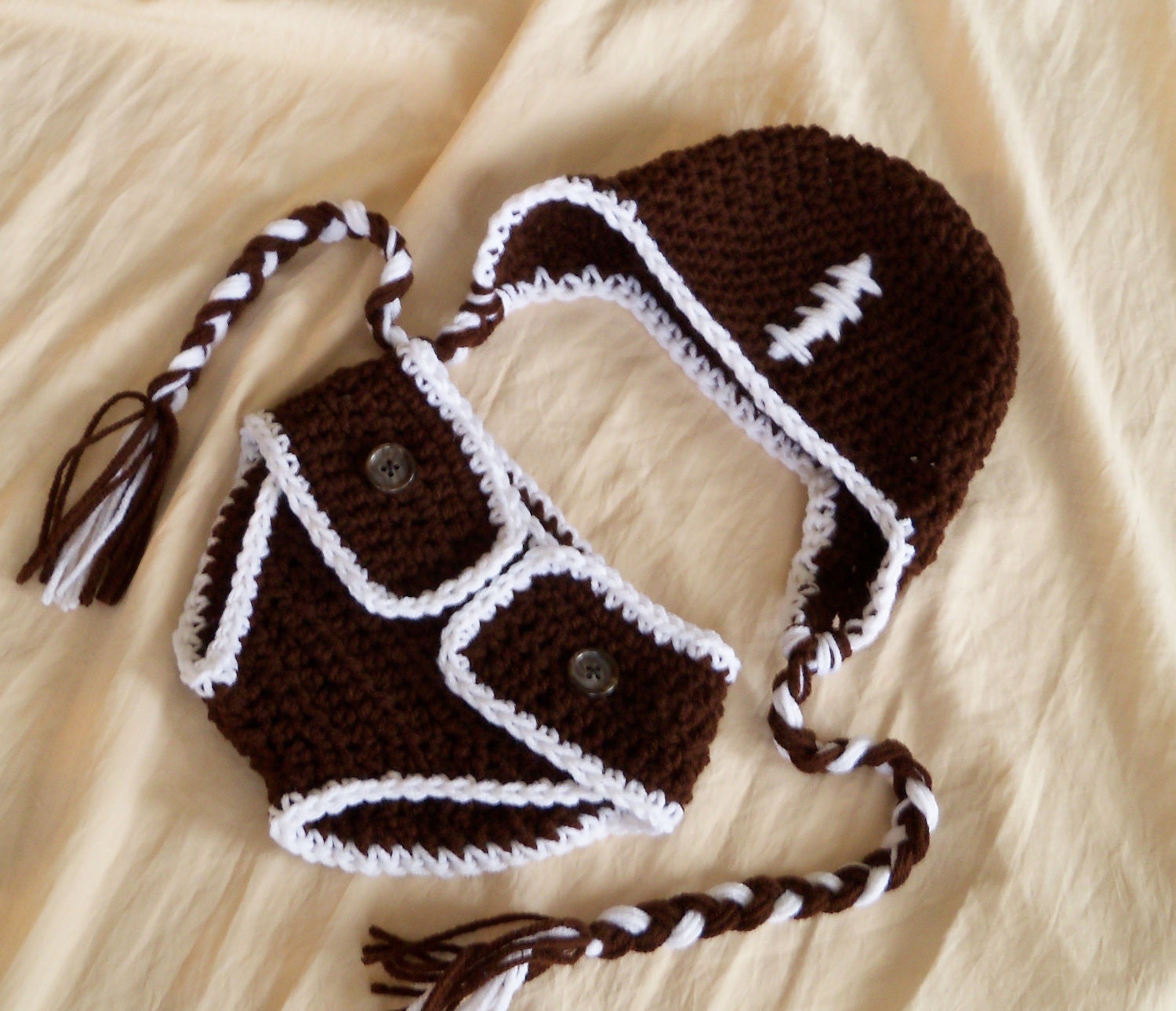 Baby Football Hat - Baby Hat and Diaper Cover Set - Football Hat - Diaper Cover -by JoJosBootique