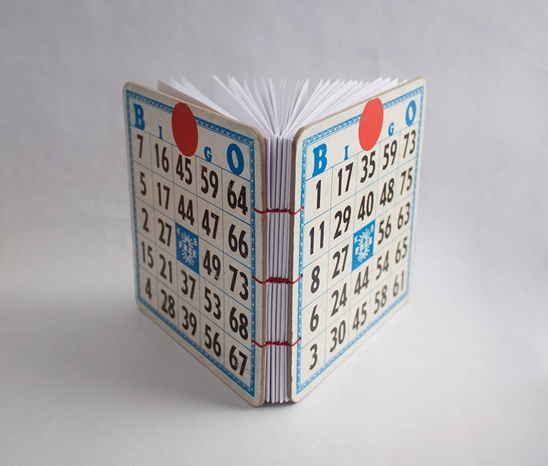 Recycled Vintage Bingo Board Journal